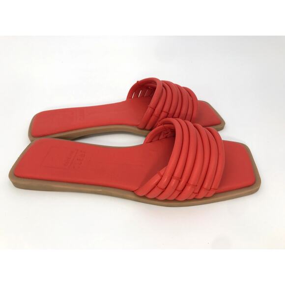 Dolce Vita Clear Orange Vegan Leather NYX Flat Slide Sandal Size 7 - Picture 6 of 7